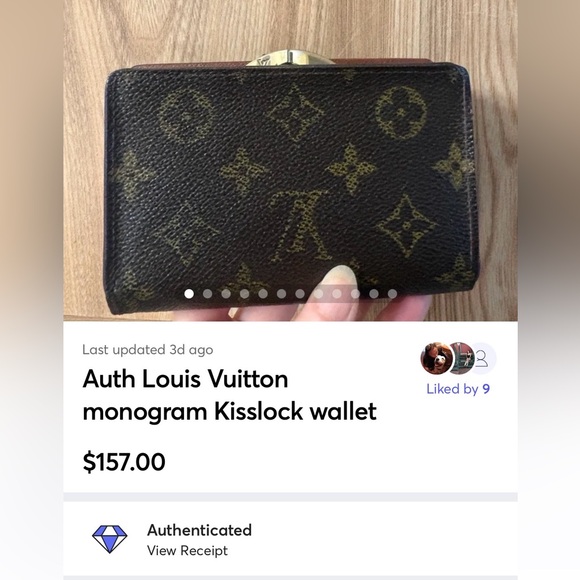 Auth Louis Vuitton monogram Kisslock wallet - Picture 2 of 14
